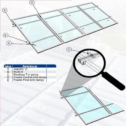 Imagem de Fixador Grampo Intermediário Middle Clamp Placa Painel Solar