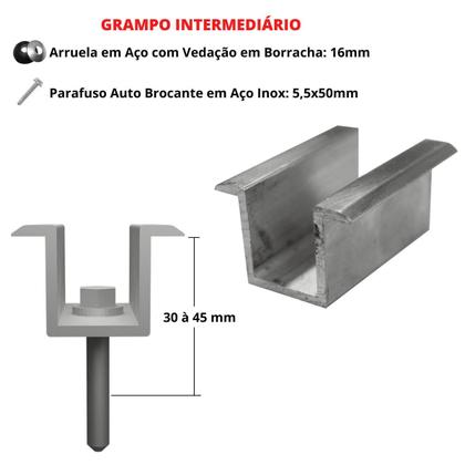 Imagem de Fixador Grampo Intermediário Middle Clamp Tipo U Placa