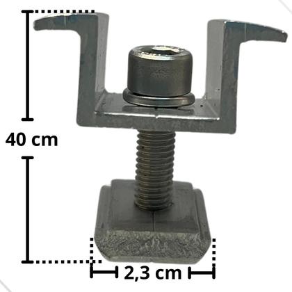 Imagem de Fixador  Middle Clamp Painel Solar Alumínio TI001 Kit 04 Un