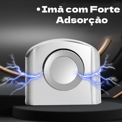 Imagem de Fixador Prendedor De Porta Magnético Prata Preto