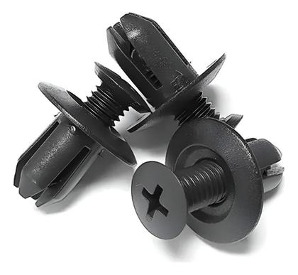Imagem de Fixadores Presilha Parafuso Automotivo Plástico 100 Peças