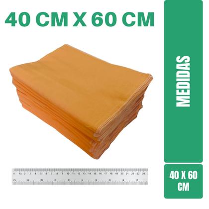 Imagem de Flanela Laranja 40x60 Para Limpeza Geral - 36 Unidades