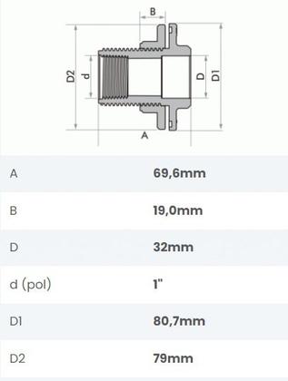 Imagem de Flange Soldável Adaptador Caixa Dágua 32 x 1 Fortlev