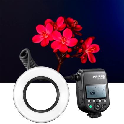 Imagem de Flash em anel LED macro Speedlite GODOX MF-R76 76Ws 660 Flashes