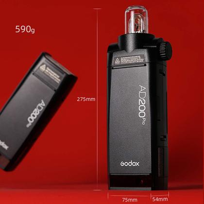 Imagem de Flash estroboscópico GODOX AD200 Pro e AD200Pro II 200Ws 2.4G