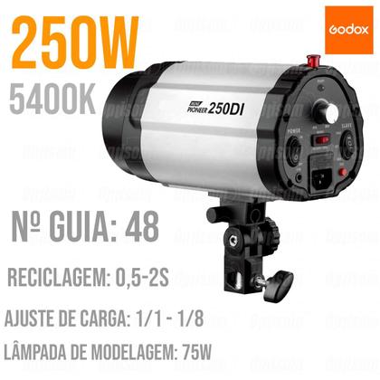 Imagem de Flash Estúdio Compacto Godox Mini Pioneer 250di 250w 220v + Tripé