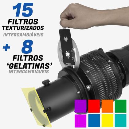 Imagem de Flash Estúdio Godox Sk400ii Com Tripé + Kit Lente Projeção Gelatina E Efeito Janela