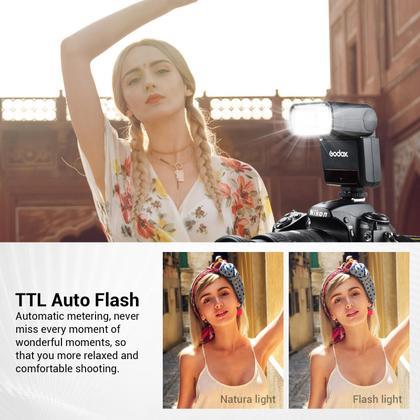 Imagem de Flash GODOX TT350N 2.4G TTL sem fio para câmera Nikon