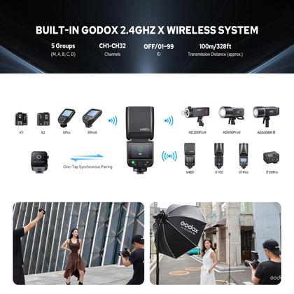 Imagem de Flash Godox V480S V480-S TTL para Sony com HSS sem fio 2.4G