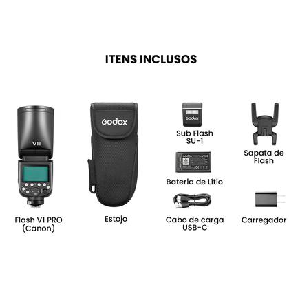 Imagem de Flash Speedlight Godox V1pro C Ttl Cabeça Redonda - Canon