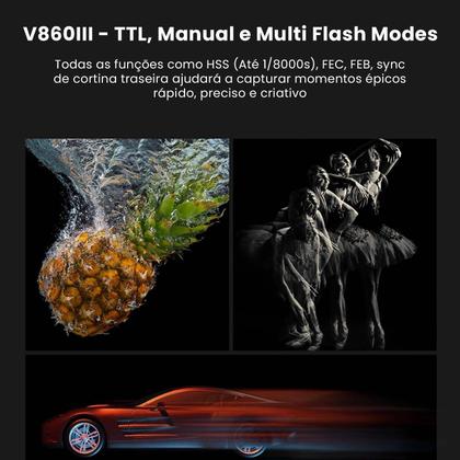 Imagem de Flash Speedlight Godox V860iiin Ttl Hss + Rádio Flash Godox Xproii - Para Nikon