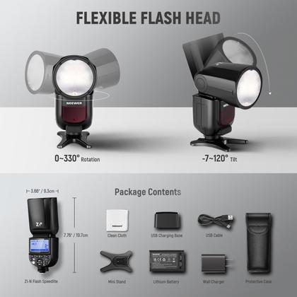 Imagem de Flash Speedlite NEEWER Z1-N para câmeras Nikon DSLR 76Ws
