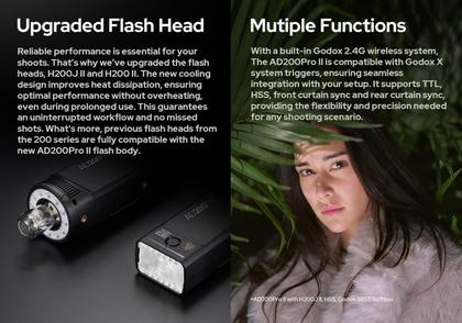 Imagem de Flash Strobe Godox AD200 Pro e AD200Pro II 200Ws 2.4G