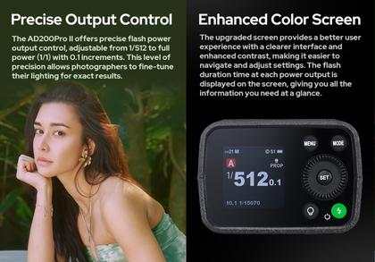 Imagem de Flash Strobe Godox AD200 Pro e AD200Pro II 200Ws 2.4G