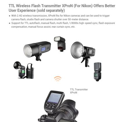 Imagem de Flash TTL GODOX V350N para Nikon 1/8000s GN36 HSS 0,1s-1,7s Tempo de reciclagem com bateria de 2000mAh 500 vezes Flash de potência total para Nikon D500 D3100 D3200 D3300 D3400 D5300 D5300 D5600 D7100 D7200 D7500 (V350-N)