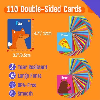Imagem de Flashcards SpriteGRU 106 PCS Early Learning com anéis