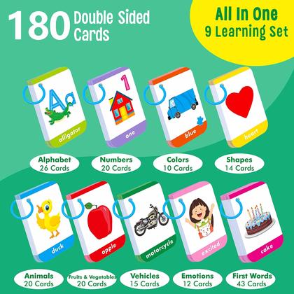 Imagem de Flashcards SpriteGru 180 Toddler Learning com marcador apagável