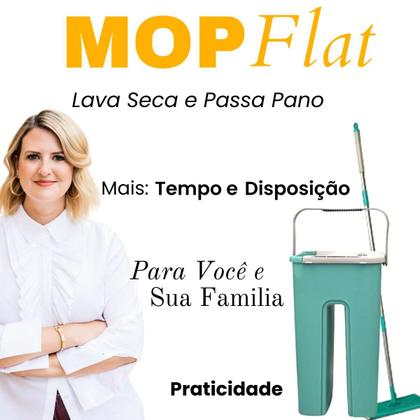 Imagem de Flat Mop Limpeza Multiuso Rodo Balde Lava Com Pano Microfibra Limpa e Seca Profissionalmente o Piso da Sua Casa ou Apartamento