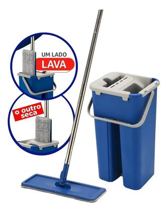 Imagem de Flat Mop Vertical Lava E Seca Multiuso com 2 Refis -Azul