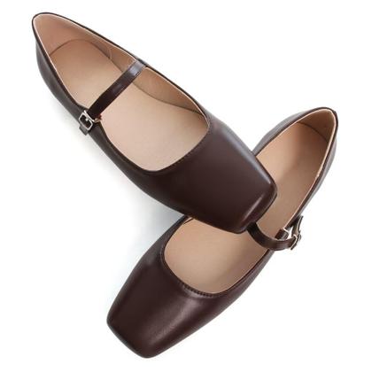 Imagem de Flats Stunner feminino Mary Jane Fashion Leather Brown 40 (8)