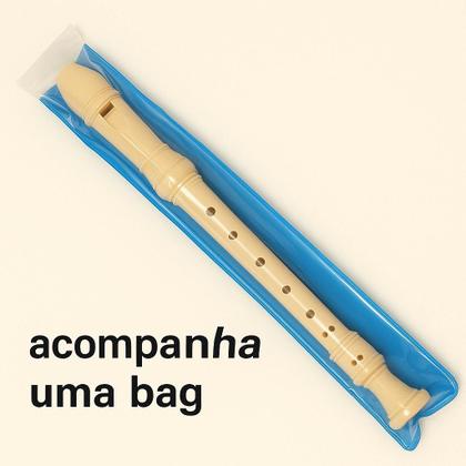 Imagem de Flauta doce soprano resina escolar estudo com vara de limpeza