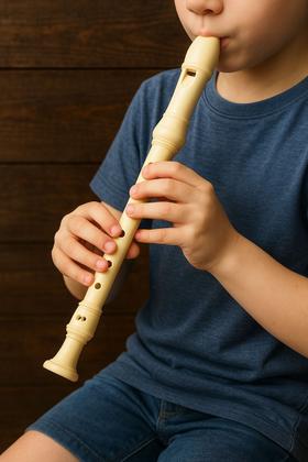 Imagem de Flauta doce soprano resina escolar estudo com vara de limpeza