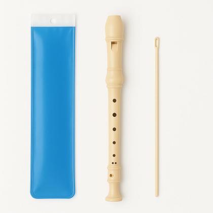 Imagem de Flauta doce soprano resina escolar estudo com vara de limpeza