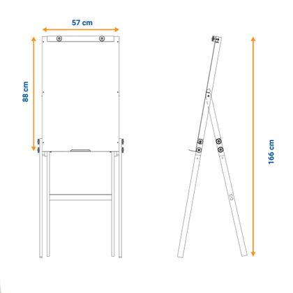 Imagem de Flip Chart Quadro Branco Soft Dobrável 57x88cm com Marcado e Bloco de Folhas