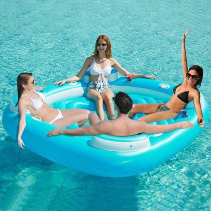 Imagem de Floating Island Pool Float Jasonwell inflável para 4 pessoas