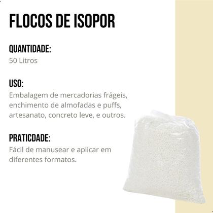 Imagem de Flocos De Isopor Para Enchimento De Puff 50 Litros