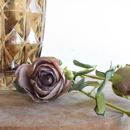 Imagem de Flor Artificial Haste de Rosa Outonada Artificial  Formosinha