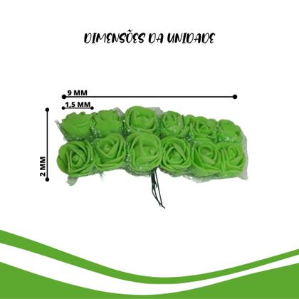 Imagem de Flor De Eva Verde Folha - MIni Rosa - Pacote Com 144 Unidades - Nybc