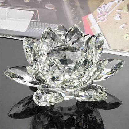 Imagem de Flor De Lótus Em Cristal Decorativa De Vidro Presente Decoração Lotus Lot