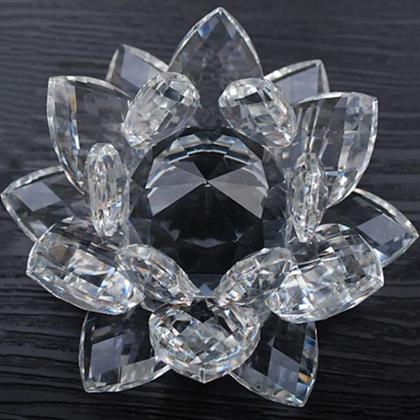 Imagem de Flor De Lótus Em Cristal Decorativa De Vidro Presente Decoração Lotus Lot