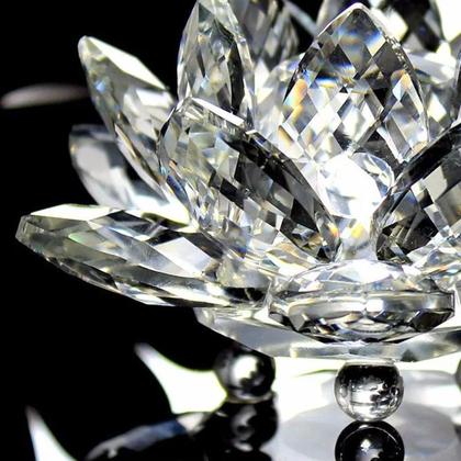 Imagem de Flor De Lótus Em Cristal Decorativa De Vidro Presente Decoração Lotus Lot