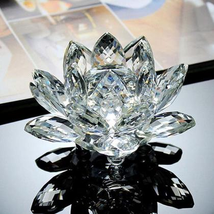 Imagem de Flor De Lótus Em Cristal Decorativa De Vidro Presente Decoração Lotus Lot