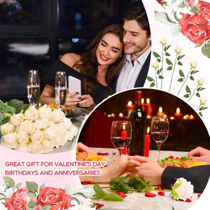 Imagem de Flor de rosa artificial Jexine Beige Champagne x50 com caule