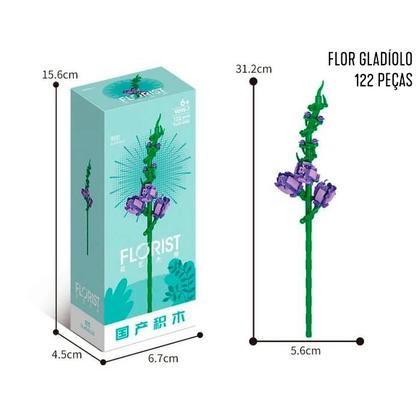 Imagem de Flor Gladíolo 122 peças Flores de Blocos de Montar Classic Kit