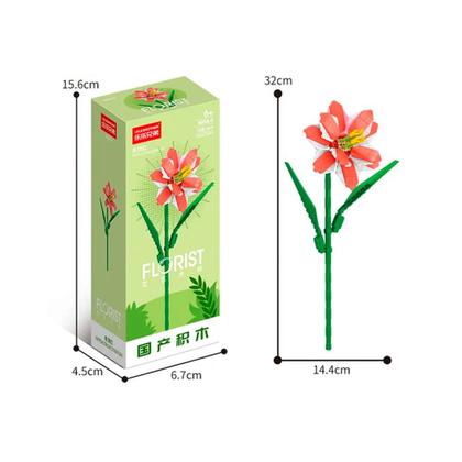 Imagem de Flor Lírio Amarilis 158 peças Hippeastrum Stritum Flores de Blocos de Montar Classic Kit