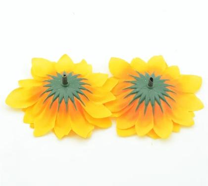 Imagem de Flor Mini Girassol Artificial 100 Unidades Artesanato 4cm