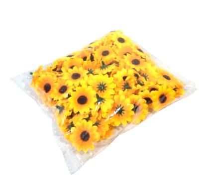 Imagem de Flor Mini Girassol Artificial 100 Unidades Artesanato 4cm