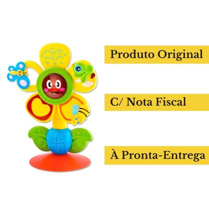 Imagem de Flor Musical Brinquedo Interativo Giratório Manual P/ Bebê Com Som E Luz - Zoop