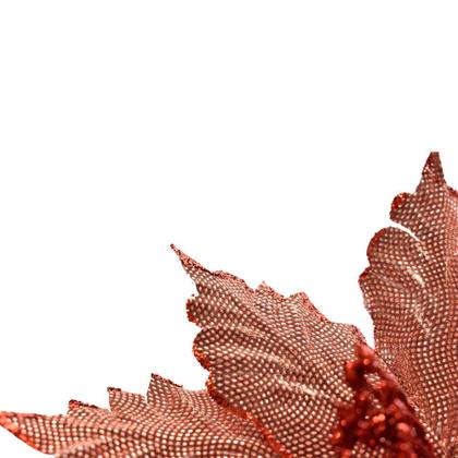 Imagem de Flor Natalina Vermelha com Glitter 42x10cm Rio Master