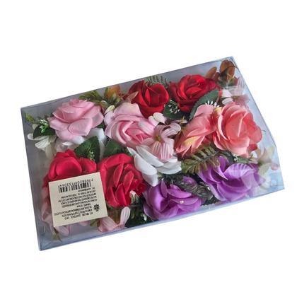 Imagem de Flor p/ cabelo braço enfeites junino caixa c/12 festa junina