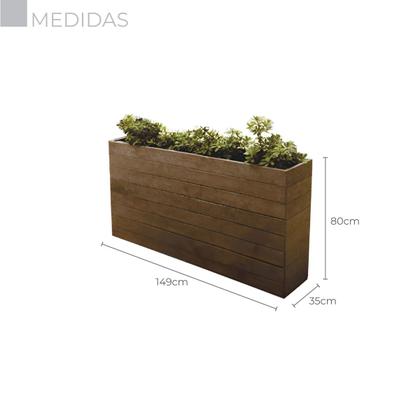 Imagem de Floreira Grande Madeira Plástica Marrom Lanci 150cm Externa