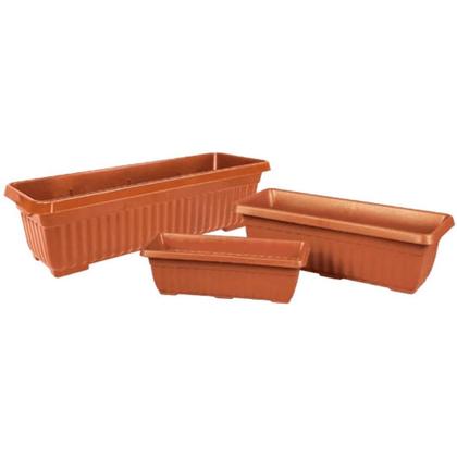 Imagem de Floreiras Caneladas 35 cm Marrom Decorativo - BRASAMI
