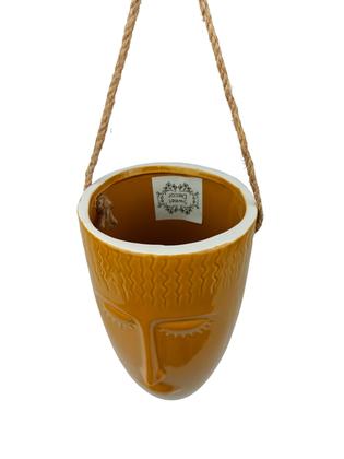 Imagem de Floreiro de Cerâmica Amarelo para Jardim Decoração 20cm