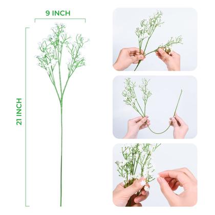 Imagem de Flores artificiais LYLYFAN Babys Breath Gypsophila x18 brancas
