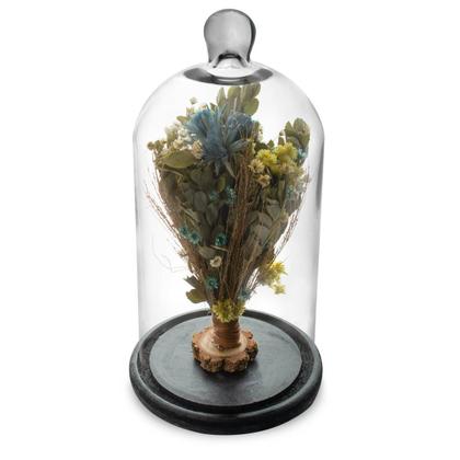 Imagem de Flores Secas na Cúpula Decoração Redoma 30cm