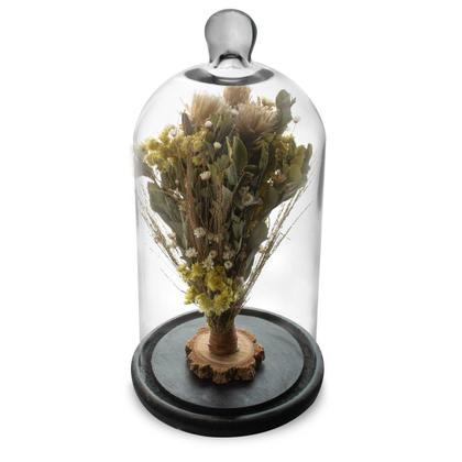 Imagem de Flores Secas na Cúpula Decoração Redoma 30cm